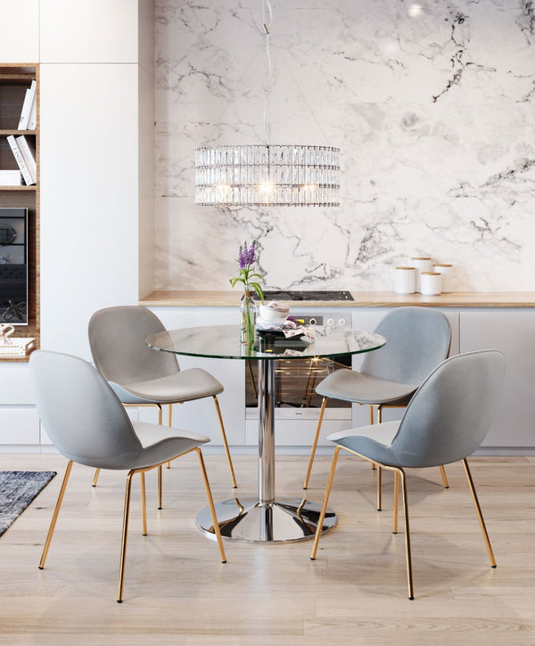 Zuo Modern Jena Steel, Glass Modern Commercial Grade Ceiling Lamp Chrome, Clear Steel, Glass