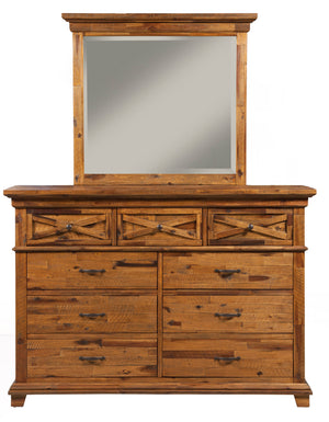 Alpine Furniture St. James Mirror, Salvaged Brown 1478-06 Salvaged Brown Acacia Solids 44 x 2 x 36