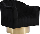 Farrah Velvet / Engineered Wood / Foam Contemporary Black Velvet Accent Chair - 32" W x 31" D x 31" H