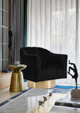 Farrah Velvet / Engineered Wood / Foam Contemporary Black Velvet Accent Chair - 32" W x 31" D x 31" H