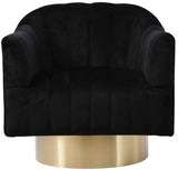 Farrah Velvet / Engineered Wood / Foam Contemporary Black Velvet Accent Chair - 32" W x 31" D x 31" H