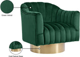 Farrah Velvet / Engineered Wood / Foam Contemporary Green Velvet Accent Chair - 32" W x 31" D x 31" H