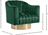 Farrah Velvet / Engineered Wood / Foam Contemporary Green Velvet Accent Chair - 32" W x 31" D x 31" H