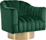 Farrah Velvet / Engineered Wood / Foam Contemporary Green Velvet Accent Chair - 32" W x 31" D x 31" H