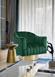 Farrah Velvet / Engineered Wood / Foam Contemporary Green Velvet Accent Chair - 32" W x 31" D x 31" H