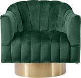 Farrah Velvet / Engineered Wood / Foam Contemporary Green Velvet Accent Chair - 32" W x 31" D x 31" H