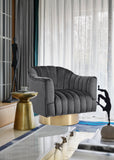 Farrah Velvet / Engineered Wood / Foam Contemporary Grey Velvet Accent Chair - 32" W x 31" D x 31" H