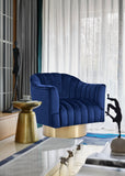 Farrah Velvet / Engineered Wood / Foam Contemporary Navy Velvet Accent Chair - 32" W x 31" D x 31" H