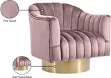 Farrah Velvet / Engineered Wood / Foam Contemporary Pink Velvet Accent Chair - 32" W x 31" D x 31" H