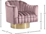 Farrah Velvet / Engineered Wood / Foam Contemporary Pink Velvet Accent Chair - 32" W x 31" D x 31" H