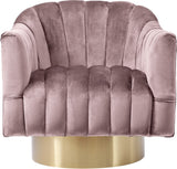 Farrah Velvet / Engineered Wood / Foam Contemporary Pink Velvet Accent Chair - 32" W x 31" D x 31" H