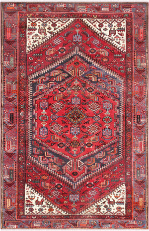 Pasargad Vintage Azerbaijan Red Lamb's Wool Area Rug ' ' 52108-PASARGAD