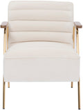 Woodford Velvet / Engineered Wood / Iron / Foam Contemporary Cream Velvet Accent Chair - 24" W x 30.5" D x 29" H