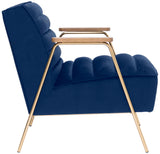 Woodford Velvet / Engineered Wood / Iron / Foam Contemporary Navy Velvet Accent Chair - 24" W x 30.5" D x 29" H