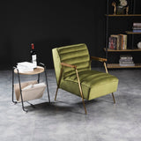 Woodford Velvet / Engineered Wood / Iron / Foam Contemporary Olive Velvet Accent Chair - 24" W x 30.5" D x 29" H