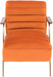 Woodford Velvet / Engineered Wood / Iron / Foam Contemporary Orange Velvet Accent Chair - 24" W x 30.5" D x 29" H