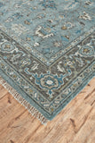 Ustad Traditional Persian Area Rug, Smoke Blue/Charcoal, 9ft-6in x 13ft-6in