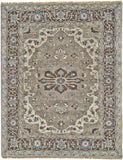 Ustad Taditional Persian Rug, Ash Gray/Dusk Blue, 7ft-9in x 9ft-9in Area Rug