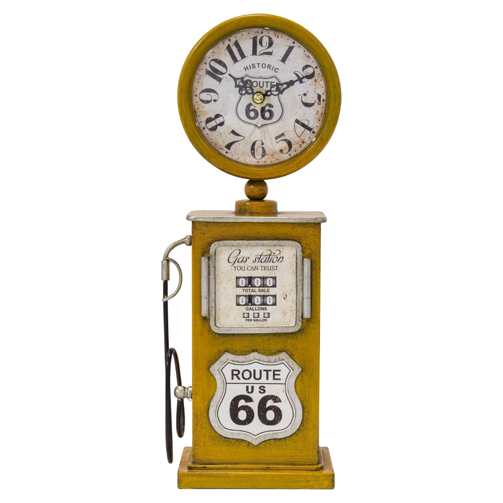 Yosemite Home Decor Route 66 Yellow Table Top Clock 5220001-YHD