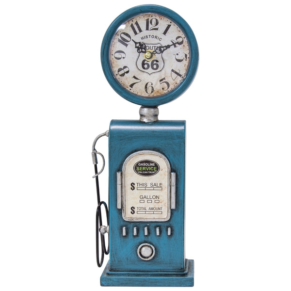Yosemite Home Decor Route 66 Blue Table Top Clock 5220003-YHD