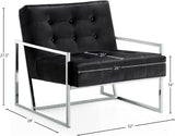 Alexis Velvet / Engineered Wood / Iron / Foam Contemporary Black Velvet Accent Chair - 32" W x 28" D x 27.5" H