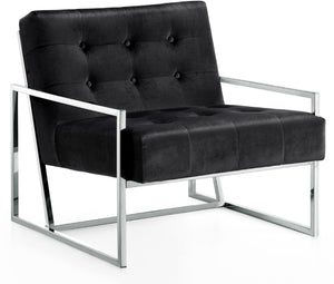 Alexis Velvet / Engineered Wood / Iron / Foam Contemporary Black Velvet Accent Chair - 32" W x 28" D x 27.5" H