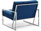 Alexis Velvet / Engineered Wood / Iron / Foam Contemporary Navy Velvet Accent Chair - 32" W x 28" D x 27.5" H