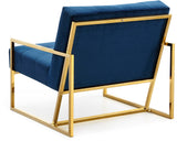 Pierre Velvet / Engineered Wood / Iron / Foam Contemporary Navy Velvet Accent Chair - 32" W x 28" D x 27.5" H