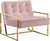 Pierre Velvet / Engineered Wood / Iron / Foam Contemporary Pink Velvet Accent Chair - 32" W x 28" D x 27.5" H