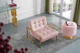 Pierre Velvet / Engineered Wood / Iron / Foam Contemporary Pink Velvet Accent Chair - 32" W x 28" D x 27.5" H