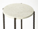 Butler Specialty Nigella White Marble and Black Cross Legs Side Table 5245389