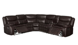 Tavin Contemporary Sectional Sofa (Motion) Espresso Leather-Aire Match (IGSO LA-051 Brown Air-Leather match PU) • Stitching: Chocolate (#095) 52545-ACME