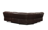 Tavin Contemporary Sectional Sofa (Motion) Espresso Leather-Aire Match (IGSO LA-051 Brown Air-Leather match PU) • Stitching: Chocolate (#095) 52545-ACME