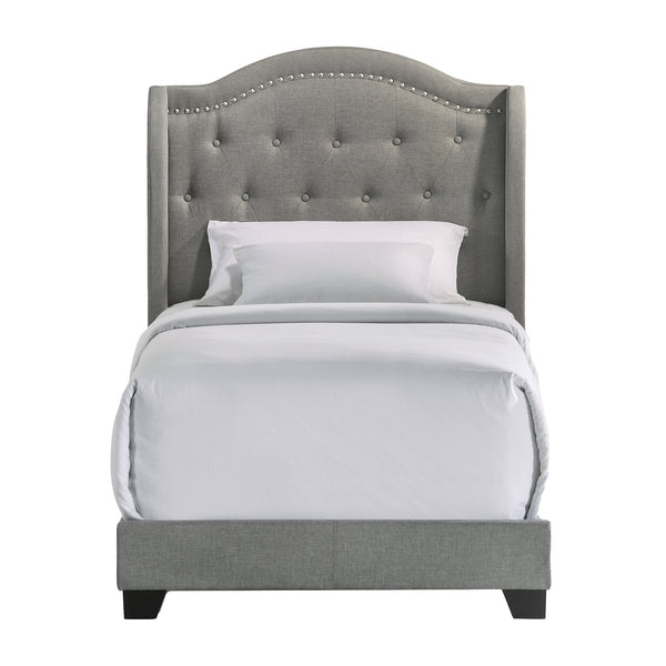 Intercon Rhyan Traditional Upholstered Twin Bed UB-BR-RHYTWN-SMK-C UB-BR-RHYTWN-SMK-C