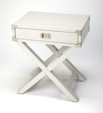 Anew White Campaign Side Table