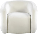 Roxbury Velvet / Engineered Wood Contemporary Cream Velvet Accent Chair - 33" W x 29.5" D x 28" H