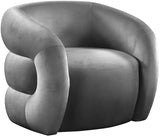 Roxbury Velvet / Engineered Wood Contemporary Grey Velvet Accent Chair - 33" W x 29.5" D x 28" H