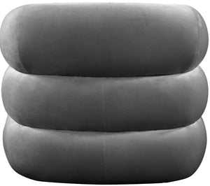 Roxbury Velvet / Engineered Wood Contemporary Grey Velvet Accent Chair - 33" W x 29.5" D x 28" H