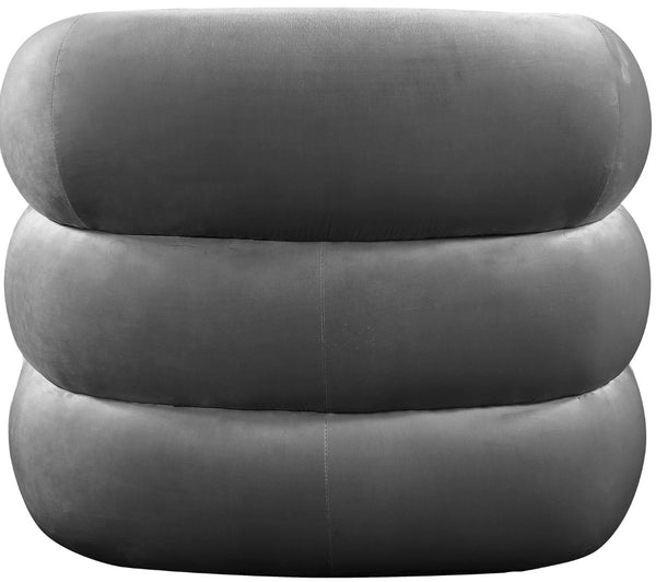 Roxbury Velvet / Engineered Wood Contemporary Grey Velvet Accent Chair - 33" W x 29.5" D x 28" H