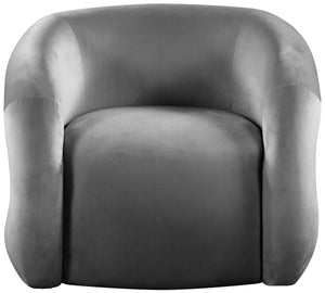 Roxbury Velvet / Engineered Wood Contemporary Grey Velvet Accent Chair - 33" W x 29.5" D x 28" H
