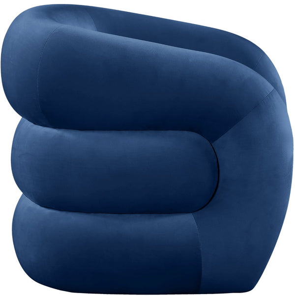 Roxbury Velvet / Engineered Wood Contemporary Navy Velvet Accent Chair - 33" W x 29.5" D x 28" H
