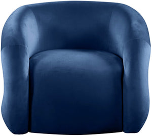 Roxbury Velvet / Engineered Wood Contemporary Navy Velvet Accent Chair - 33" W x 29.5" D x 28" H