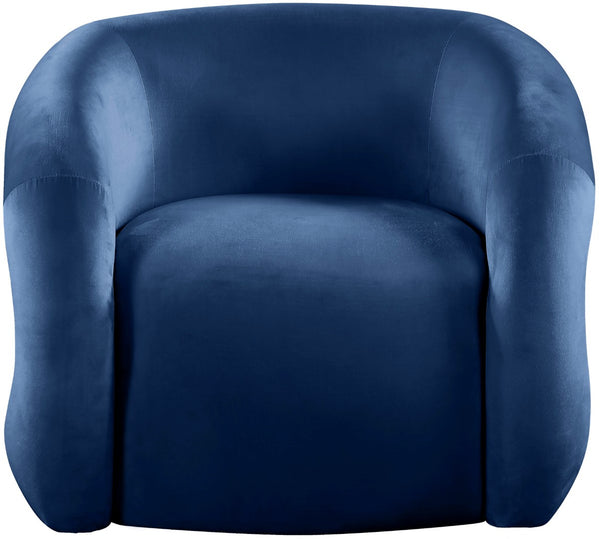 Roxbury Velvet / Engineered Wood Contemporary Navy Velvet Accent Chair - 33" W x 29.5" D x 28" H