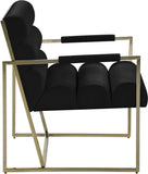 Wayne Velvet / Engineered Wood / Iron / Foam Contemporary Black Velvet Accent Chair - 26.5" W x 28.5" D x 32" H