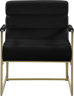 Wayne Velvet / Engineered Wood / Iron / Foam Contemporary Black Velvet Accent Chair - 26.5" W x 28.5" D x 32" H