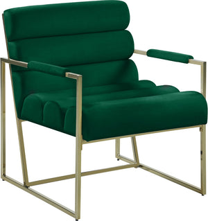 Wayne Velvet / Engineered Wood / Iron / Foam Contemporary Green Velvet Accent Chair - 26.5" W x 28.5" D x 32" H