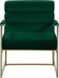 Wayne Velvet / Engineered Wood / Iron / Foam Contemporary Green Velvet Accent Chair - 26.5" W x 28.5" D x 32" H