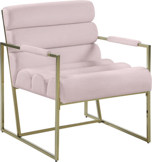 Wayne Velvet / Engineered Wood / Iron / Foam Contemporary Pink Velvet Accent Chair - 26.5" W x 28.5" D x 32" H