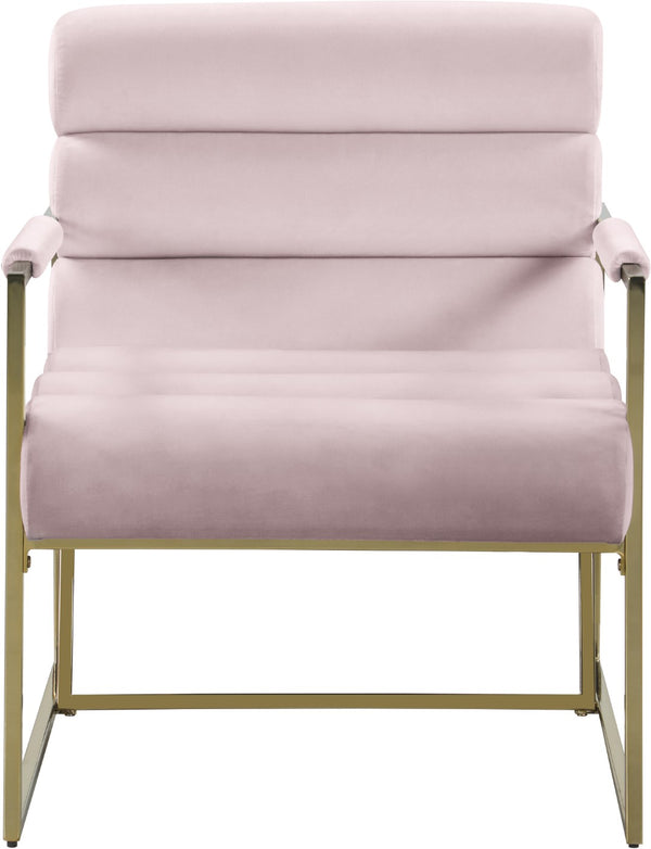 Wayne Velvet / Engineered Wood / Iron / Foam Contemporary Pink Velvet Accent Chair - 26.5" W x 28.5" D x 32" H