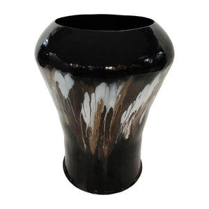 Sagebrook Home Contemporary Iron,25"h,oval Stain Vase,black 17468 Black Iron